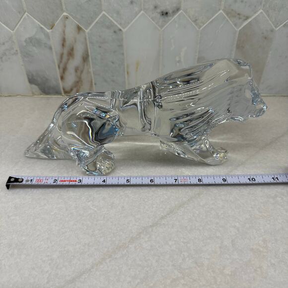 Baccarat Crystal Figurine 11" Heavy Standing Lion Figure France - Picture 7 of 8